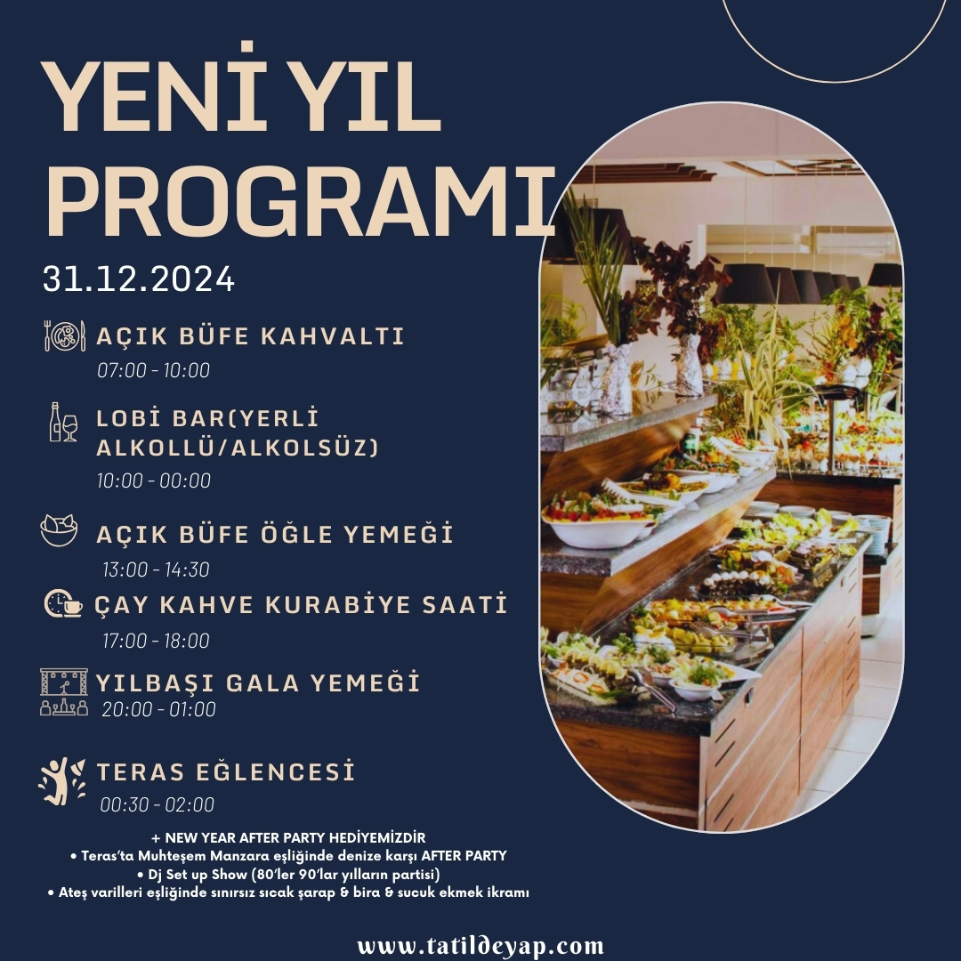 Tusan Beach Resort Hotel 2025 Yılbaşı Programı ve Gala Eğlencesi