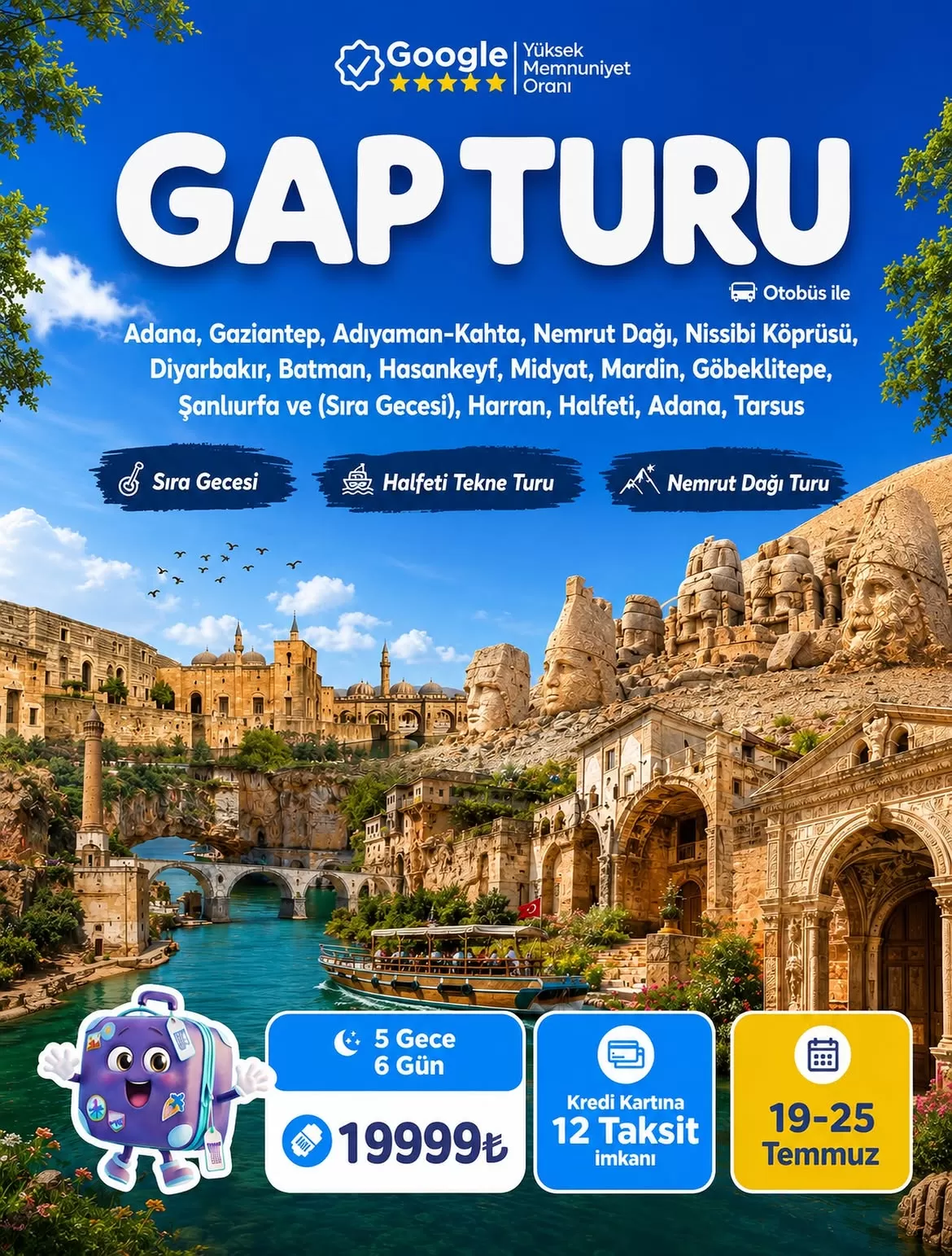 İzmir Çıkışlı Gap Turu (7 Gün 6 Gece)