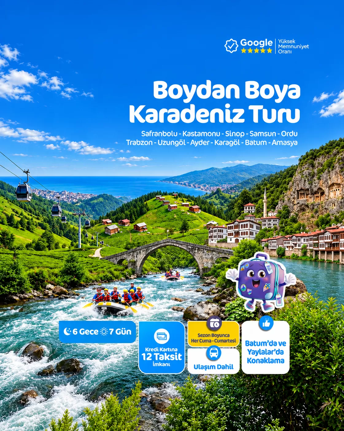 İzmir Çıkışlı Karadeniz Turları (6 Gece Konaklama)