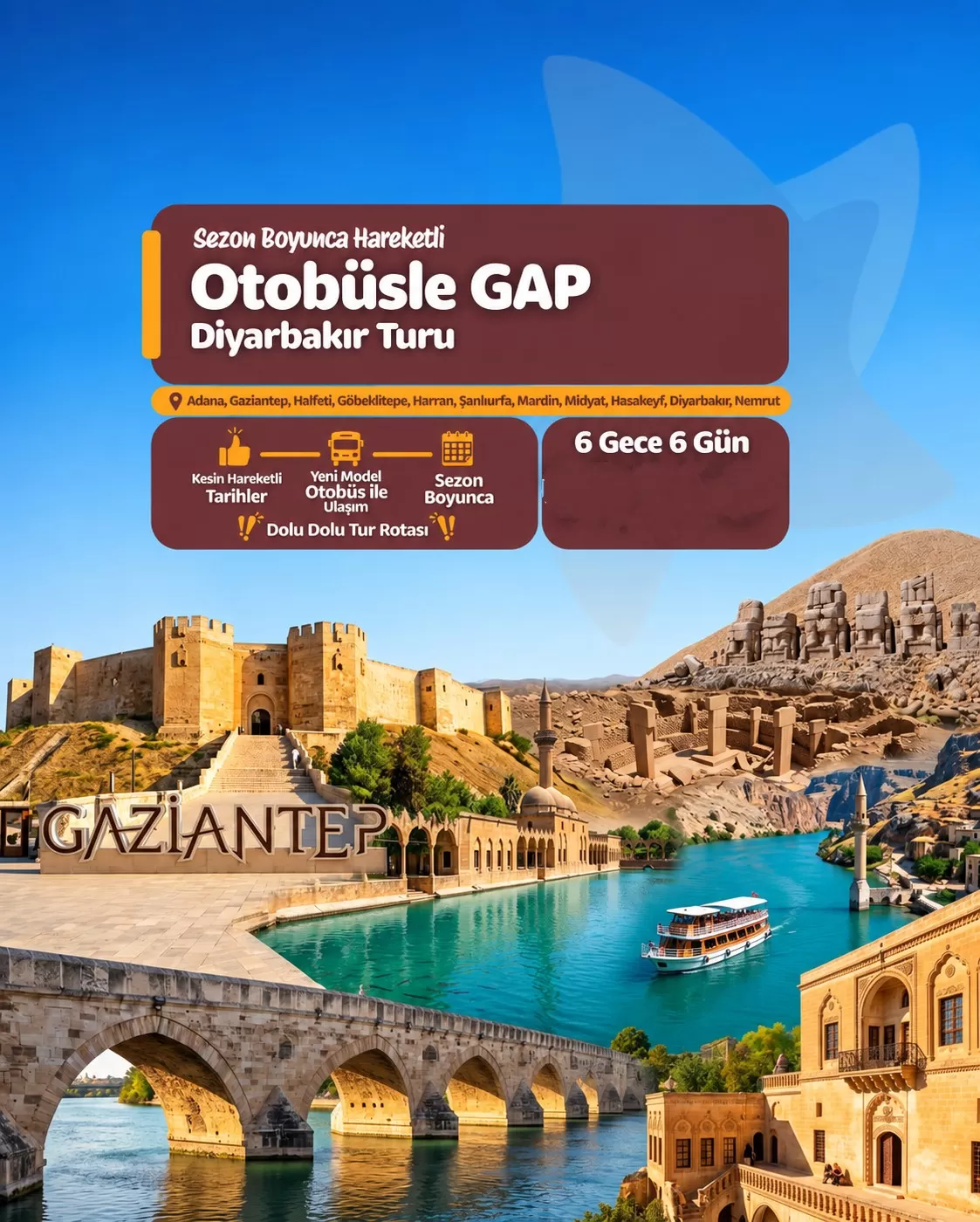İzmir Çıkışlı Otobüslü Gap Diyarbakır Turu (4 Gece Konaklama)