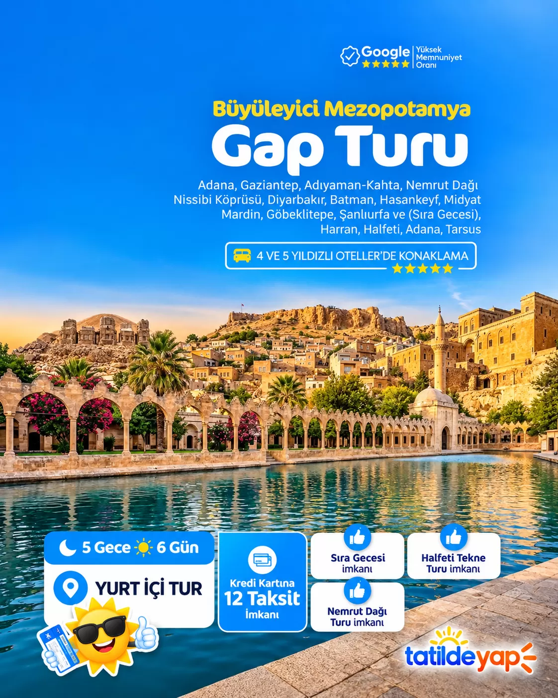 İzmir Çıkışlı Uçaklı 5 Gece Gap Turu