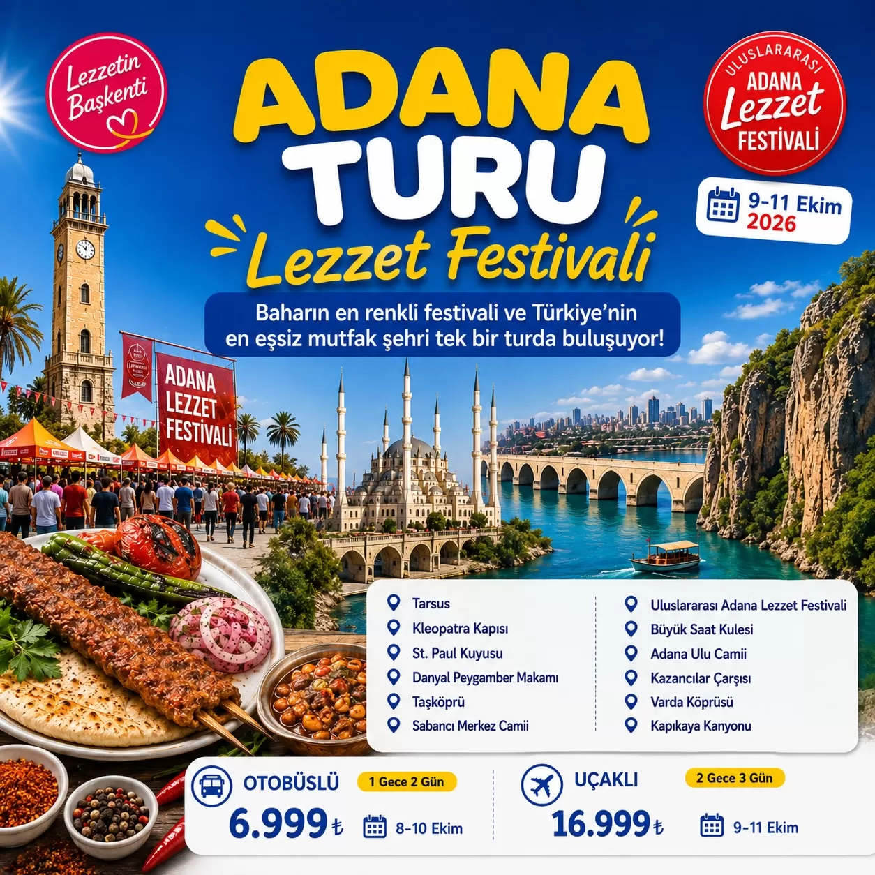İzmir Çıkışlı Uçaklı Adana Lezzet Festivali