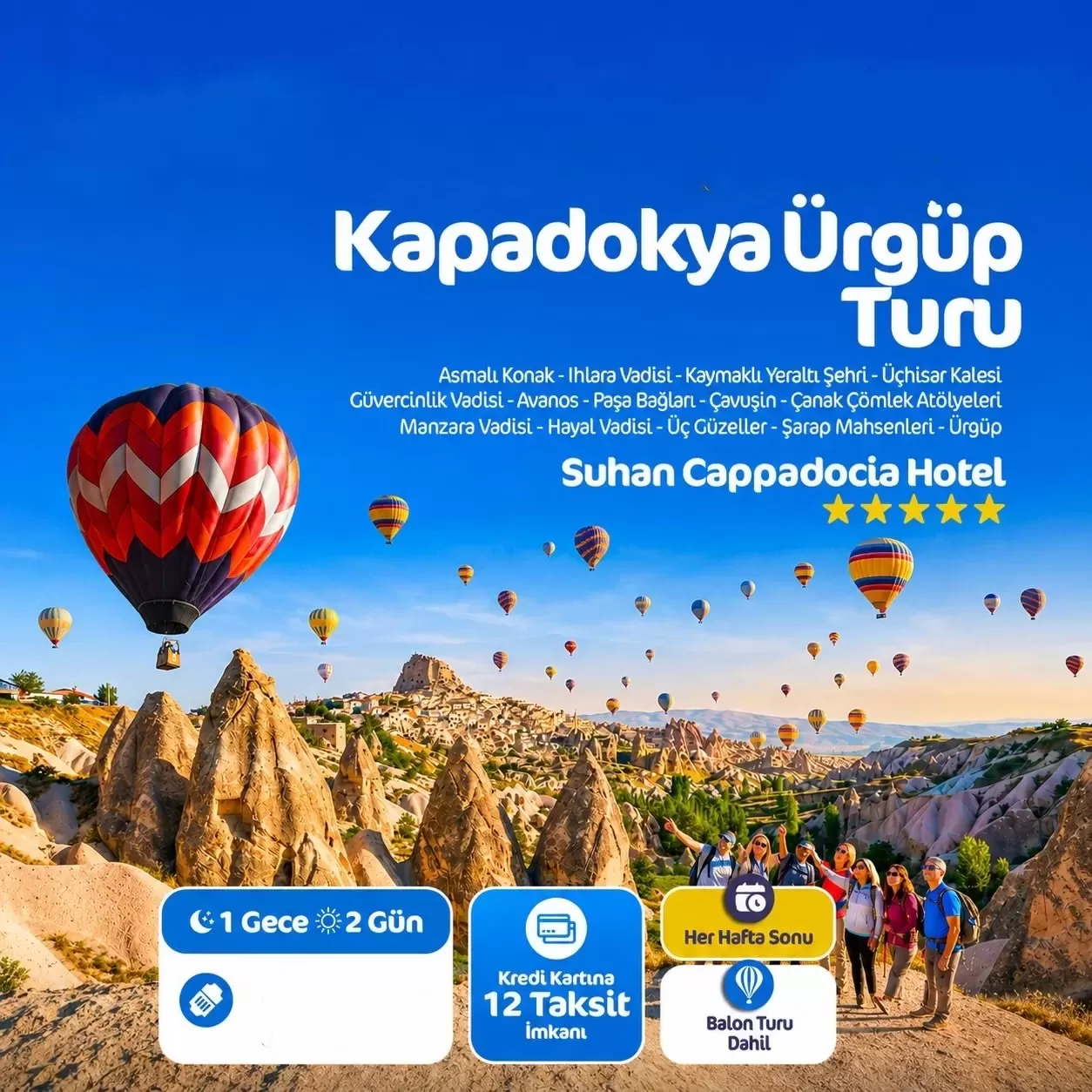 Kapadokya ve Ürgüp Turu (2 Gün 1 Gece)