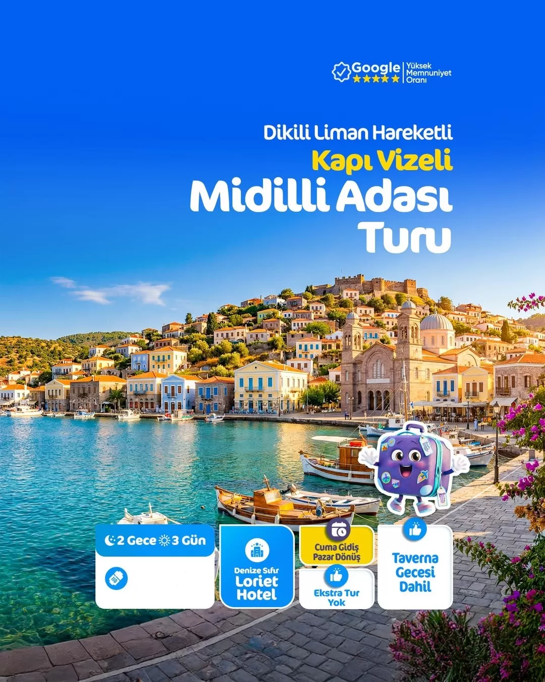 Midilli Adası Turu (3 Gün 2 Gece)
