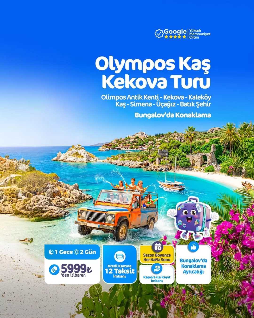 Olympos Kaş Kekova Turu (2 Gün 1 Gece)