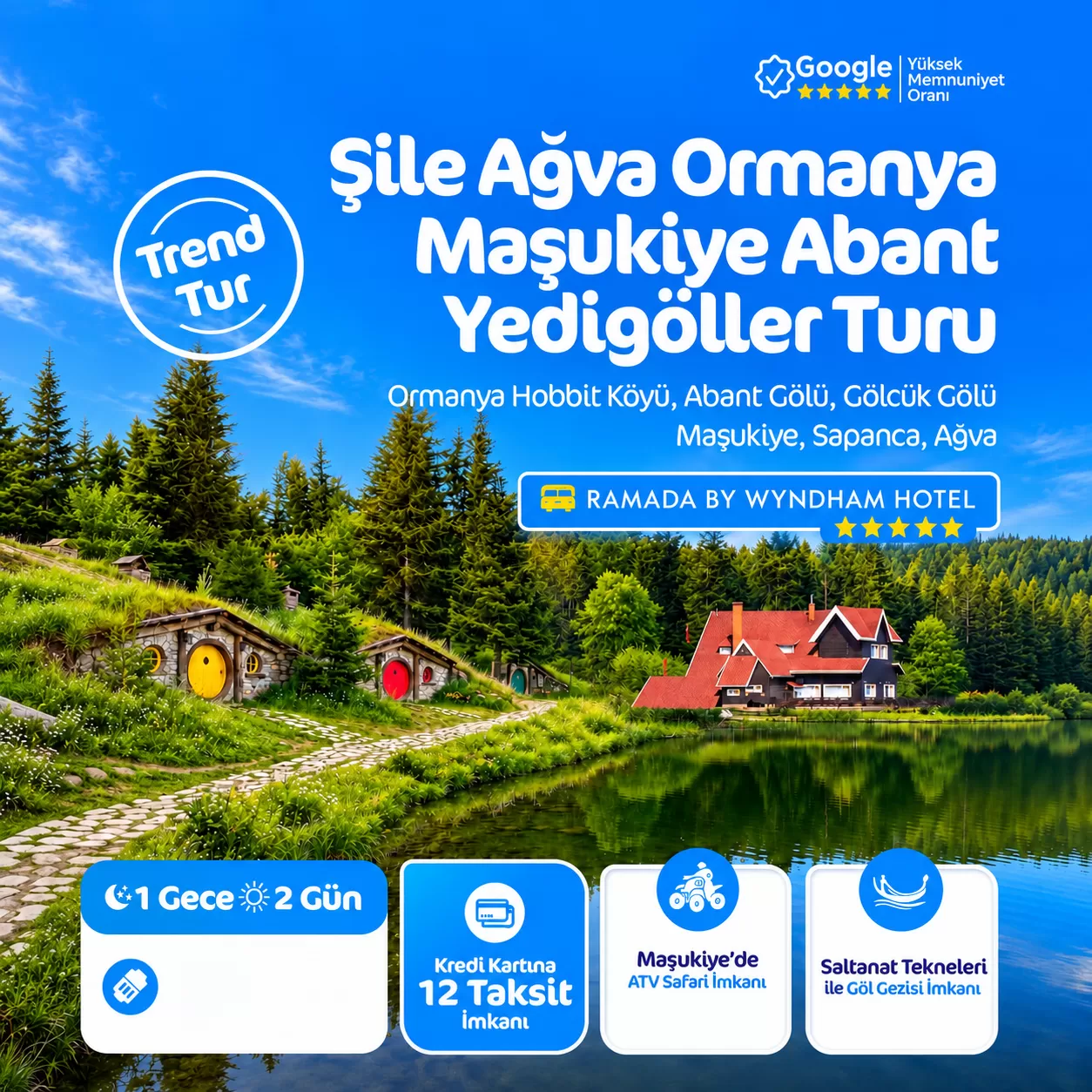 Kurban Bayramı Şile Ağva Yedigöller Ormanya Abant Turu, (2 Gün 1 Gece)